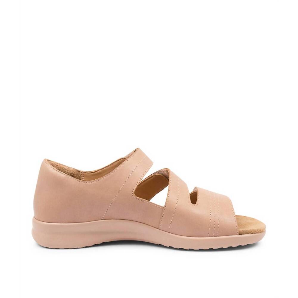 NEW ZIERA women's bardot sandals - extra wide in cafe/blush